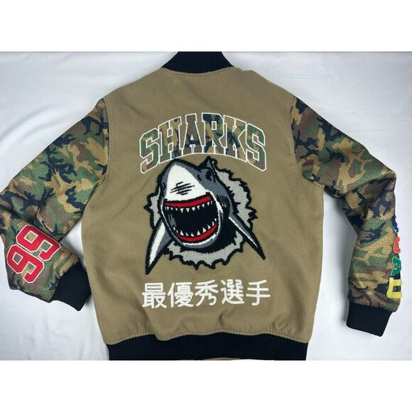 Mens Varsity Jacket/Bomber S Hudson Ape Kill Outerwear Vintage Sharks - Picture 3 of 11